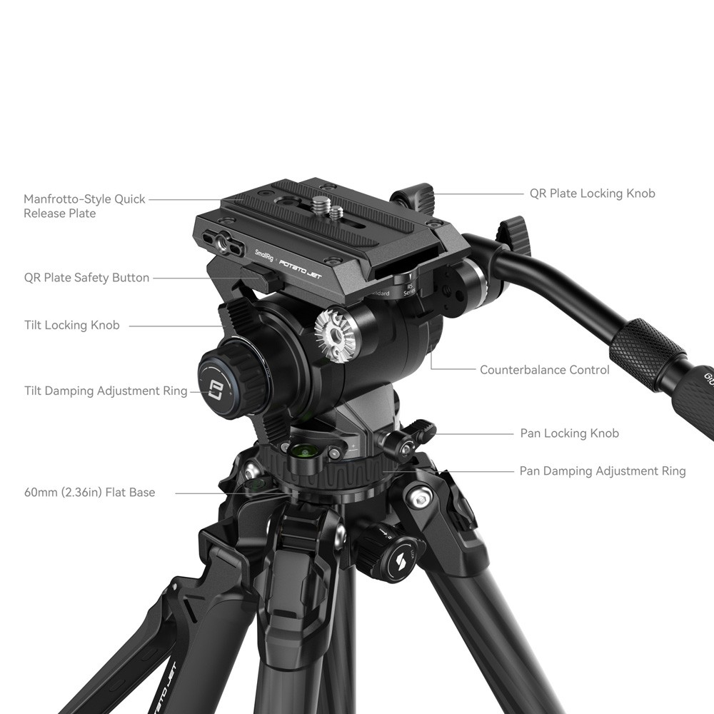 SmallRig 4259 x Potato Jet Tribex Hydraulic Carbon Fiber Tripod Kit