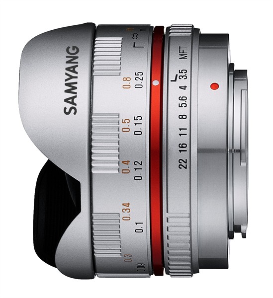 Samyang 7.5mm f/3.5 Fisheye MC Micro 4/3 Zilver