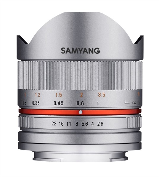 Samyang 8mm f/2.8 II Fisheye MC Canon M Zilver