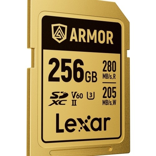 Lexar SDXC Pro Gold Series ARMOR UHS-II 256GB V60 IP68 Stainless Steel R280/W205MB/s 