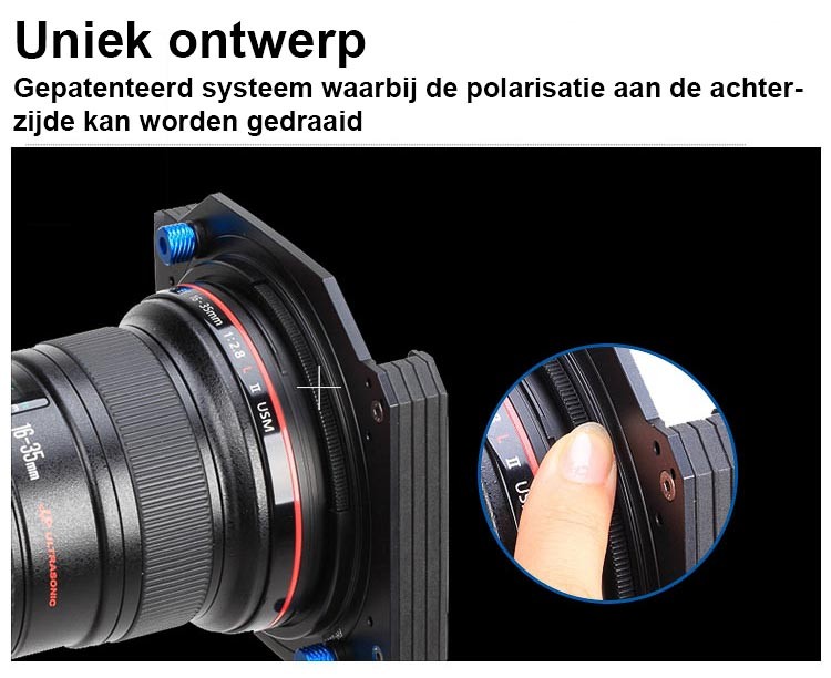 Benro Filterhouder met Lensring 82mm & Step Down 82-77mm