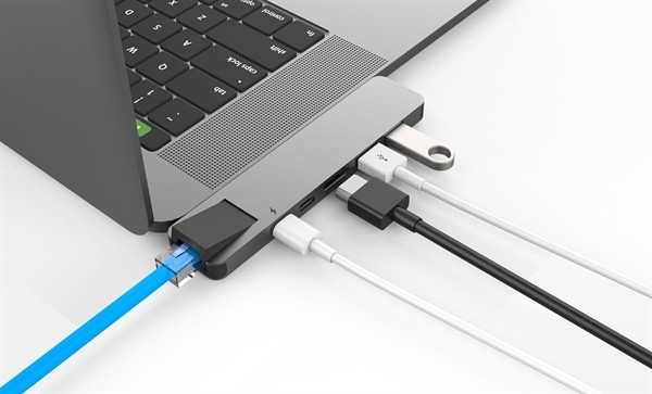 Hyper Net hub for USB-C Macbook pro space gray