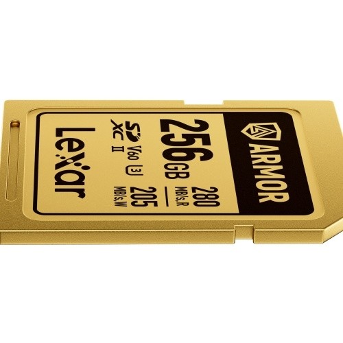 Lexar SDXC Pro Gold Series ARMOR UHS-II 256GB V60 IP68 Stainless Steel R280/W205MB/s 