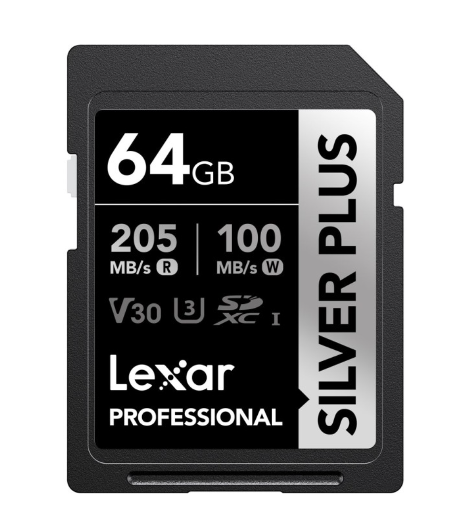 Lexar SD Silver Plus UHS-1 64GB V30 R205/W150MB/s