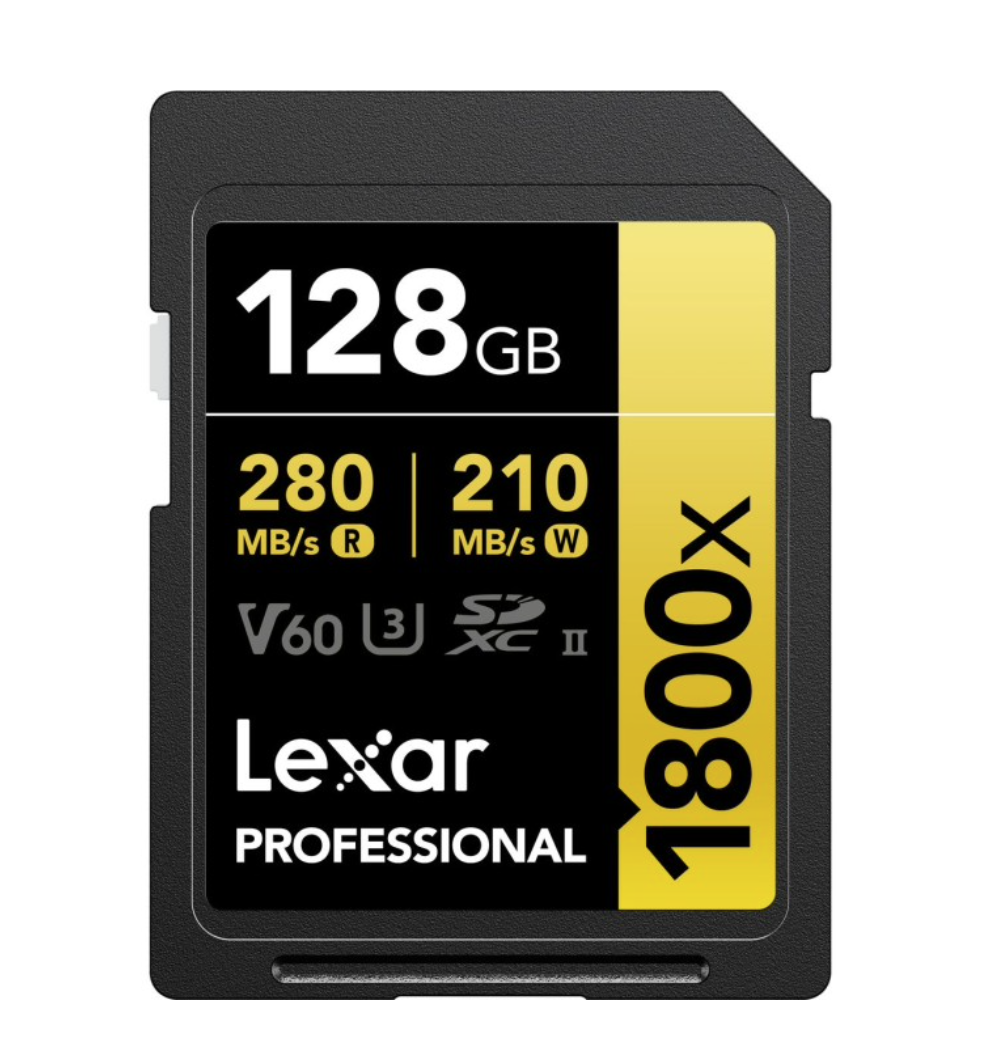 Lexar Professional SDXC 128GB 1800X UHS-II V60 Gold