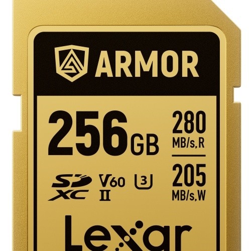 Lexar SDXC Pro Gold Series ARMOR UHS-II 256GB V60 IP68 Stainless Steel R280/W205MB/s 