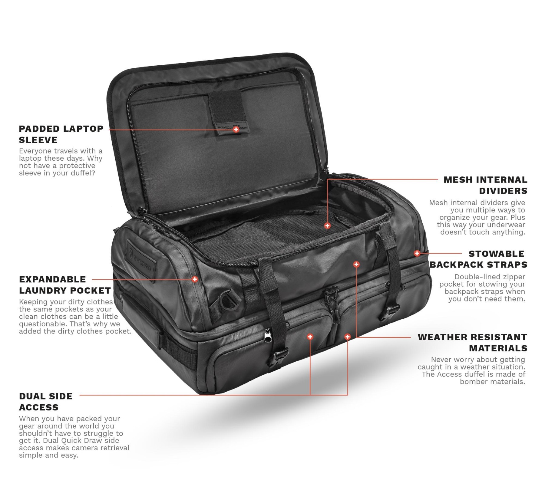 WANDRD HEXAD Access Duffel Black