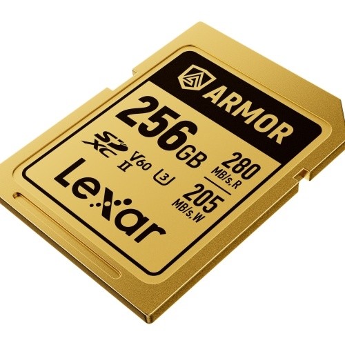 Lexar SDXC Pro Gold Series ARMOR UHS-II 256GB V60 IP68 Stainless Steel R280/W205MB/s 