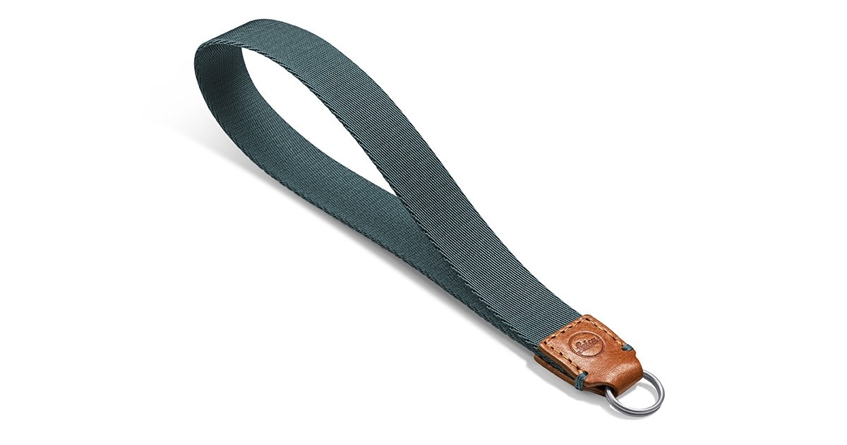 Leica Wrist Strap, fabric, leather, cognac - petrol 