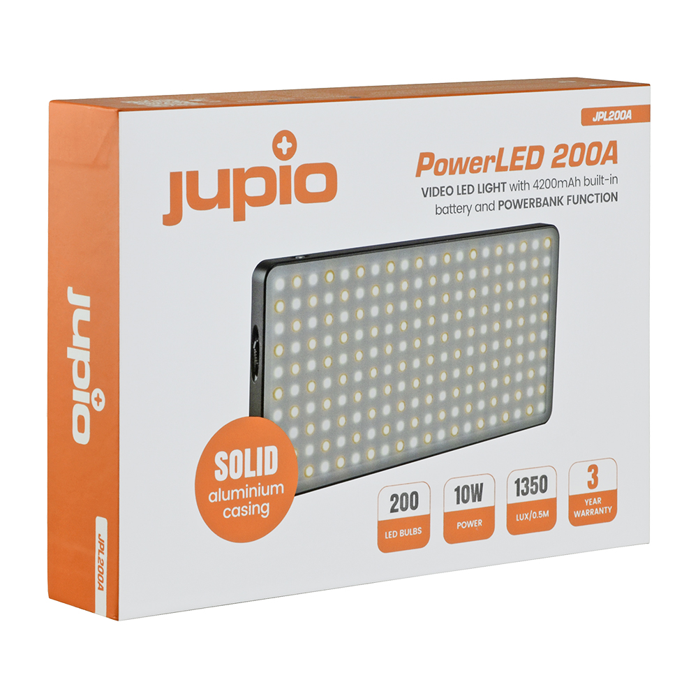 Jupio PowerLED 200 met ingebouwde Powerbank