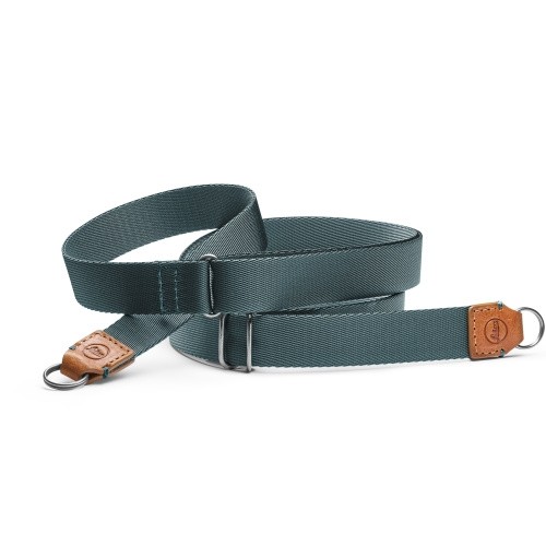 Leica Carrying Strap, fabric, leather, cognac - petrol 