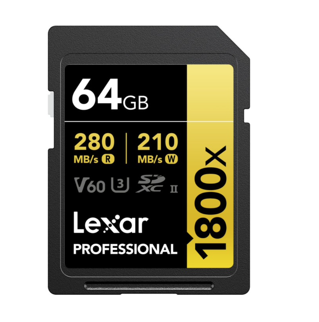 Lexar Professional SDXC 64GB 1800X UHS-II V60 Gold