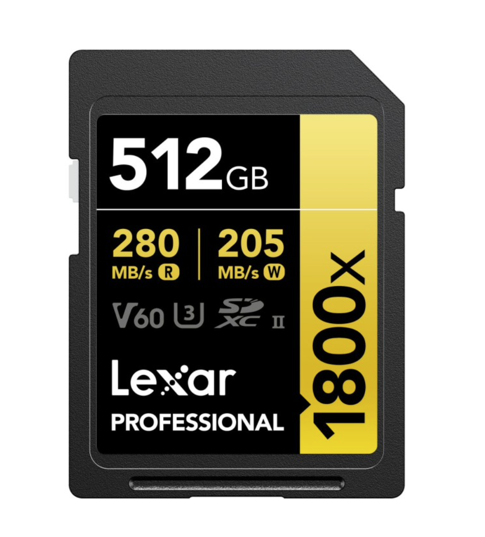 Lexar Professional SDXC 512GB 1800X UHS-II V60 Gold