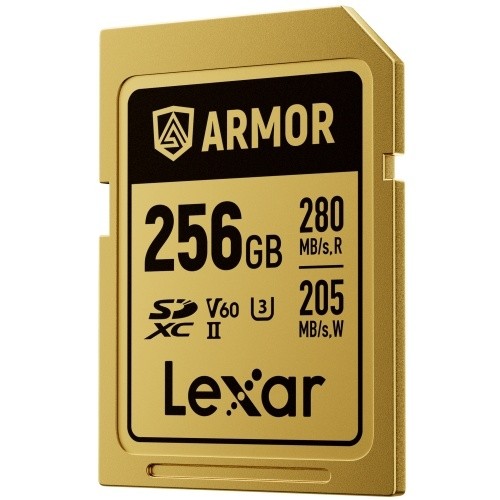 Lexar SDXC Pro Gold Series ARMOR UHS-II 256GB V60 IP68 Stainless Steel R280/W205MB/s 