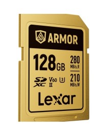 Lexar SDXC Pro Gold Series ARMOR UHS-II 128GB V60 IP68 Stainless Steel R280/W210MB/s 