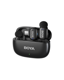 Boya Mini-14 - 2.4 GHz Ultra-Mini Wireless Microphone (Black, USB-C) - 2TX + 1RX 