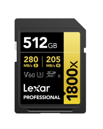 Lexar Professional SDXC 512GB 1800X UHS-II V60 Gold