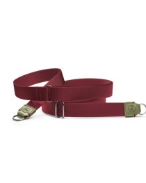 Leica Carrying Strap, fabric, leather, olive - burgundy 